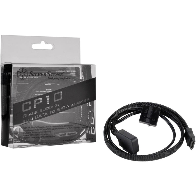 Load image into Gallery viewer, Silverstone slim sata 2-in-1 datakabel + stroomadapter (zwart, cp10)
