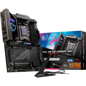 Msi mpg x870e carbon wifi socket am5 moederbord (raid, 5gb-lan, 2,5gb-lan, wi-fi 7, bt, sound, atx)