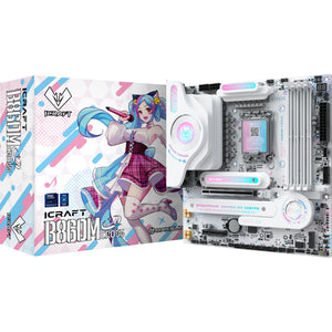 Maxsun ms-icraft b860m cross socket 1851 moederbord (wit, raid, 5 gb-lan, wlan, bt, sound, µatx)