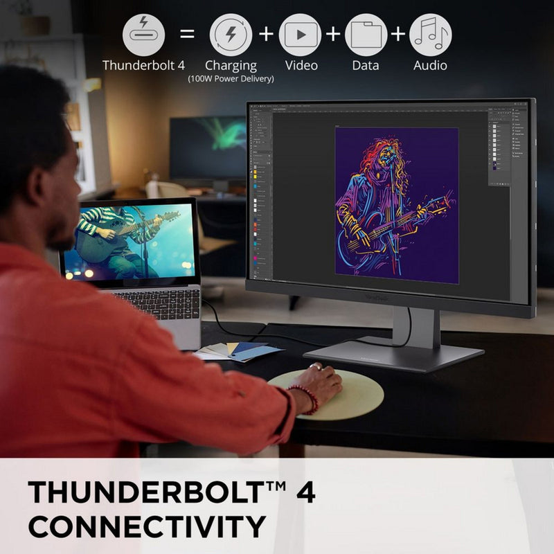 Load image into Gallery viewer, Viewsonic vp2788-5k mac-compatible 27 4k uhd monitor (zwart, 2x thunderbolt 4, 1x hdmi, 1x displayport, usb-a, usb-c)
