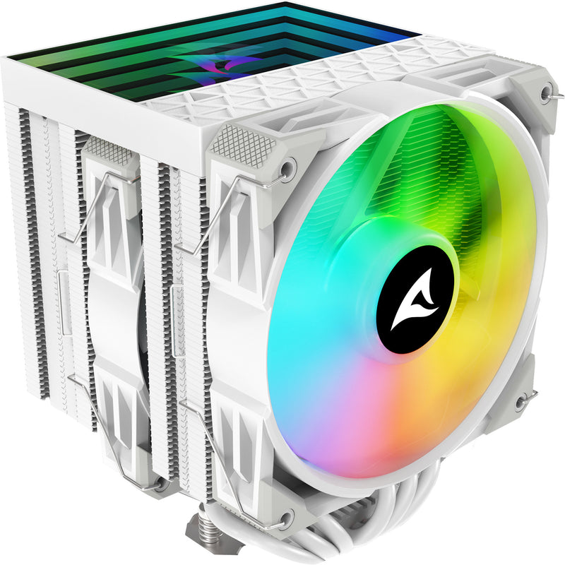 Load image into Gallery viewer, Sharkoon a60 rgb cpu-koeler (wit, 4-pins pwm fan-connector)
