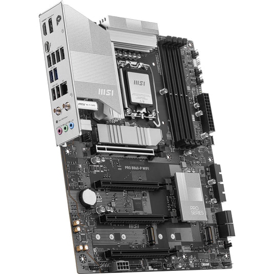 Msi pro b860-p wifi socket 1851 moederbord (zilver, raid, 5gb-lan, wi-fi 7, bt, sound, atx)