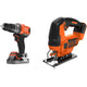 Black+decker 18v schroefklopboormachine + 18v pendeldecoupeerzaag bundel (zwart oranje)