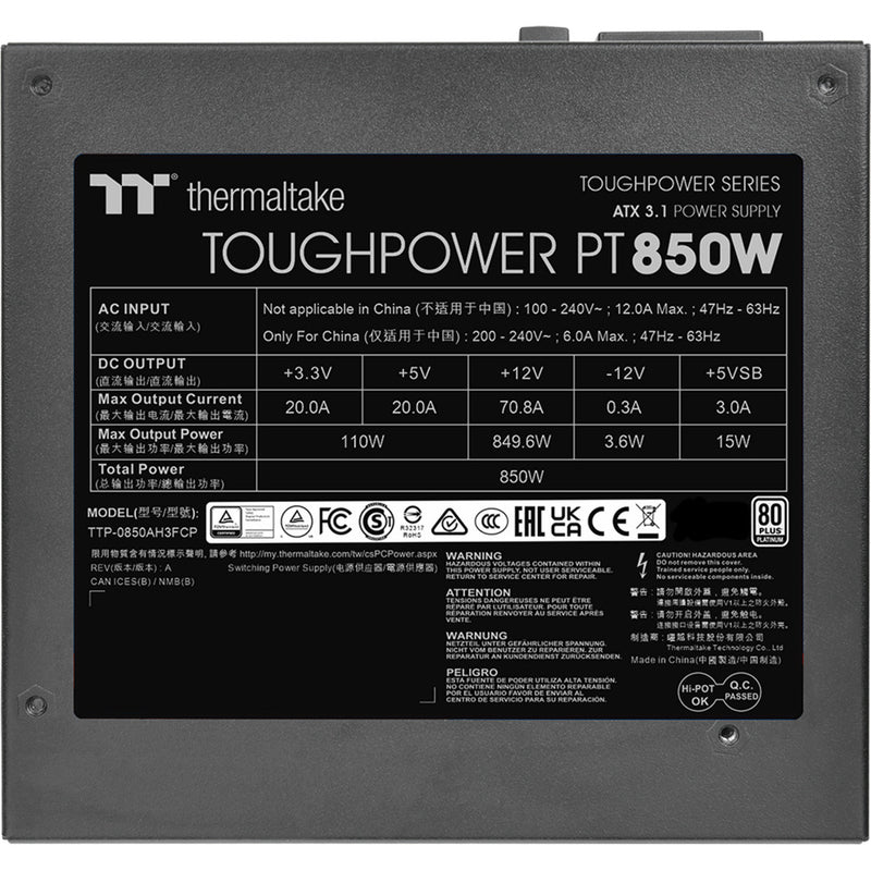 Load image into Gallery viewer, Thermaltake toughpower pt modulaire 850 watt voeding (1x 12v-2x6, 4x pcie)
