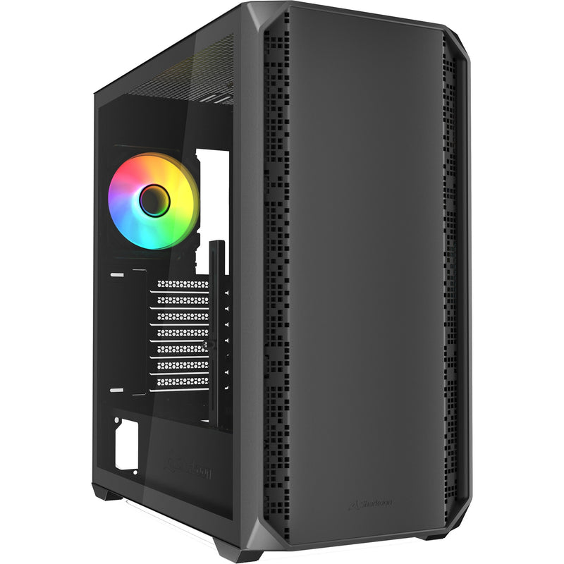 Load image into Gallery viewer, Sharkoon ak2 rgb midi tower behuizing (zwart | 2x usb-a | 1x usb-c | rgb | tempered glass)
