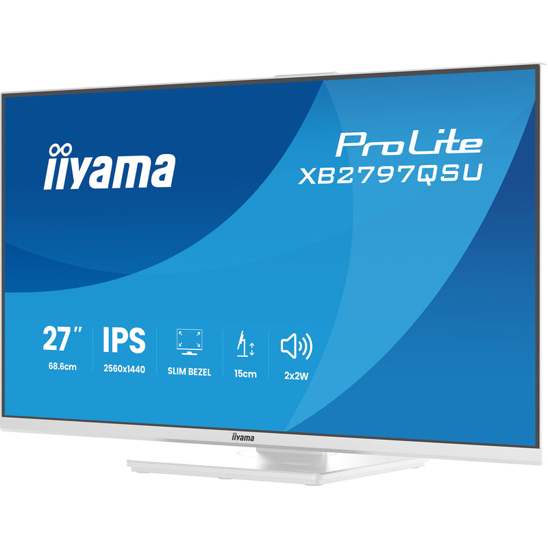 Afbeelding laden in galerijviewer, Iiyama prolite xb2797qsu-w1 27 monitor (wit (mat), hdmi, displayport, usb, audio)
