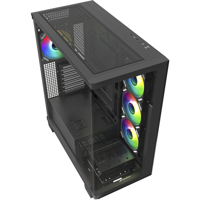 Load image into Gallery viewer, Sharkoon elite shark ca500 midi tower behuizing (zwart | 2x usb-a | 1x usb-c | rgb | tempered glass)
