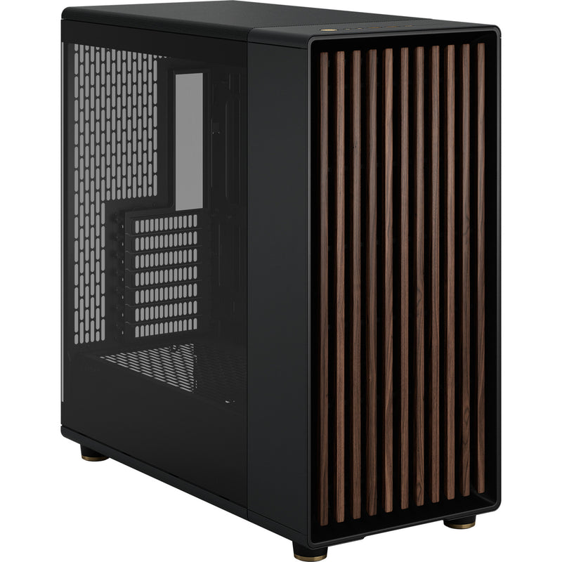 Afbeelding laden in galerijviewer, Fractal design north xl rc charcoal black tg dark midi tower behuizing (zwart houtkleur | 2x usb-a | 1x usb-c | tempered glass)
