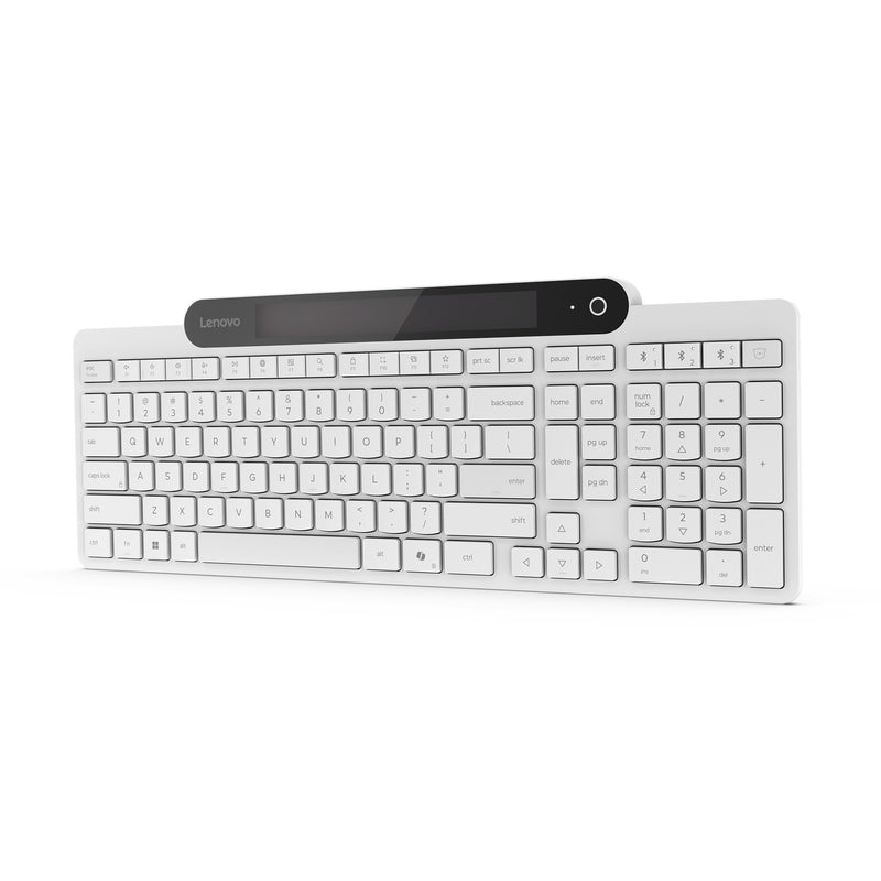 Load image into Gallery viewer, Lenovo 800 self-charging bluetooth keyboard (wit, us lay-out (qwerty), plunger, 100%, plunger switch, bluetooth 5.1, usb-c)
