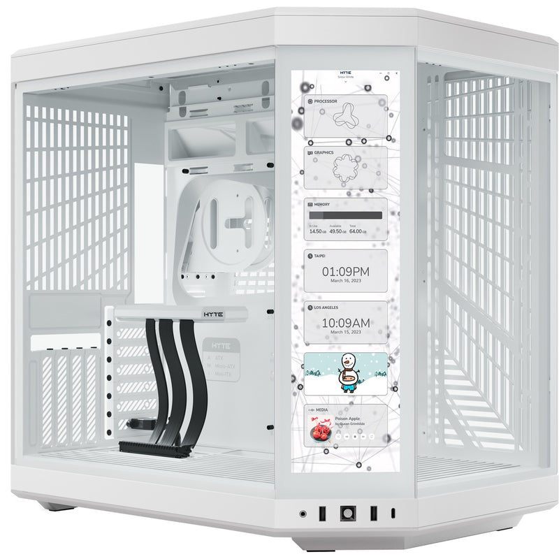 Load image into Gallery viewer, Hyte y70 touch infinite midi tower behuizing (wit | 2x usb-a | 1x usb-c | tempered glass)
