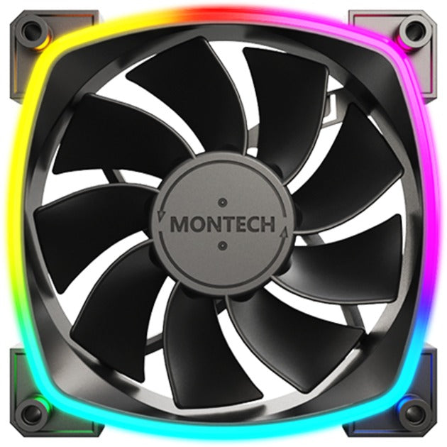Load image into Gallery viewer, Montech rx120 pwm rgb case fan (zwart, 120 x 25 x 120 mm, 3-pin argb)
