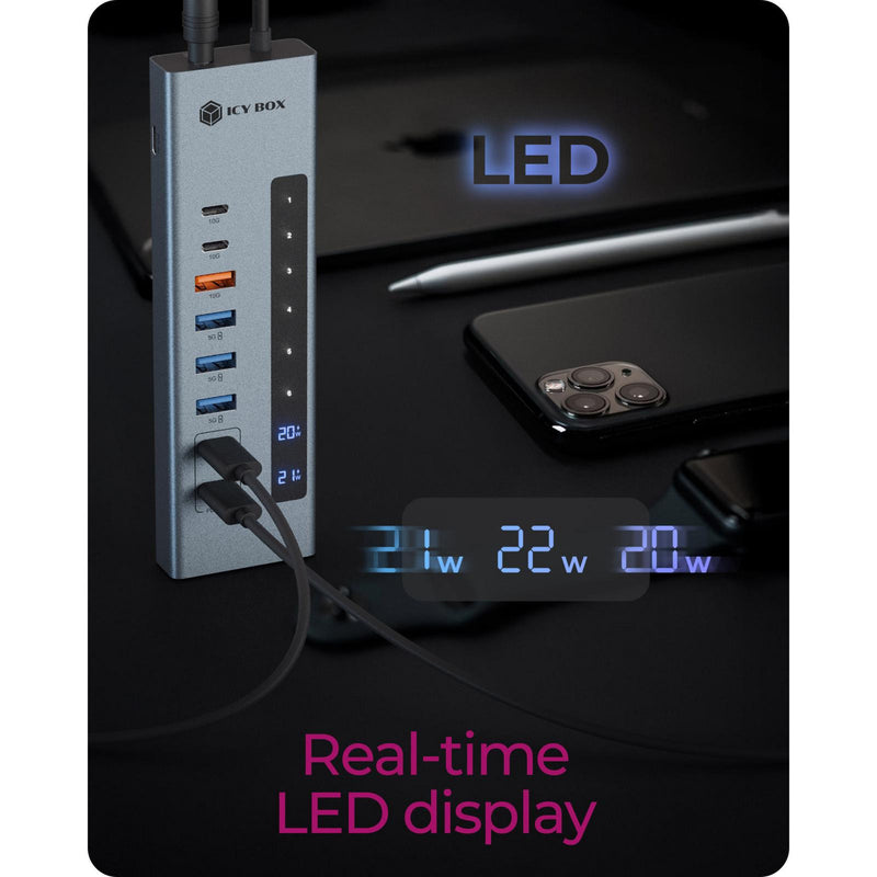 Load image into Gallery viewer, Icy box ib-hub1742cr-c2pd dockingstation (lichtblauw)

