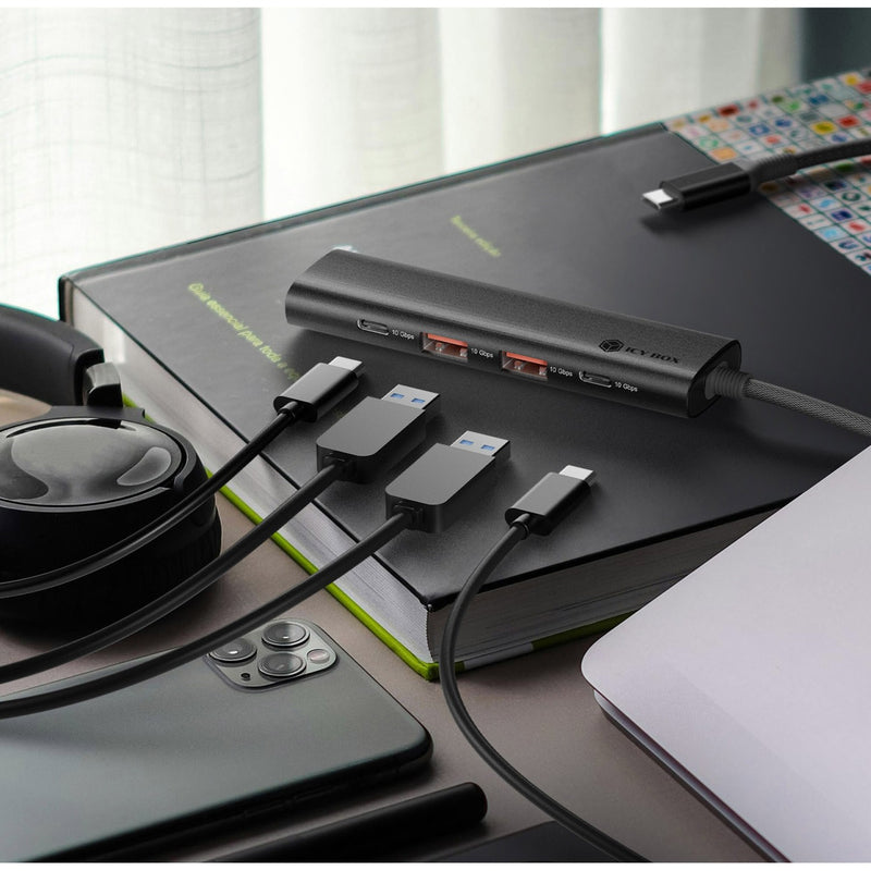 Load image into Gallery viewer, Icy box ib-hub1437-cpd usb-hub (zwart)
