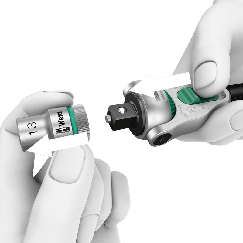 Load image into Gallery viewer, Wera 8100 sc 6 zyklop speed-ratelset, 1 2 -aandrijving gereedschapsset (zwart groen, 28-delig)
