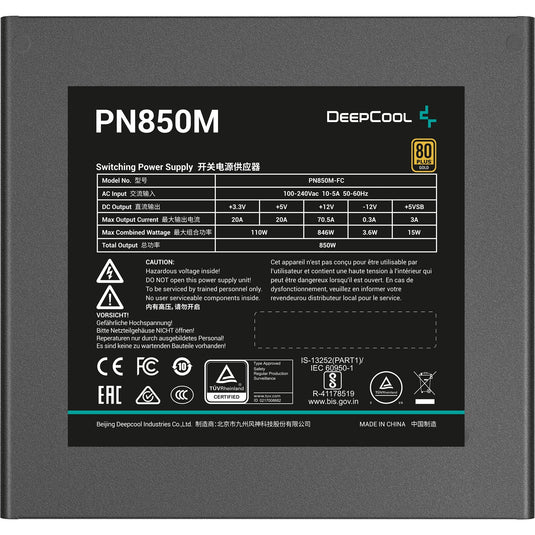 Deepcool pn850m modulaire 850 watt voeding (zwart, 3x pcie)