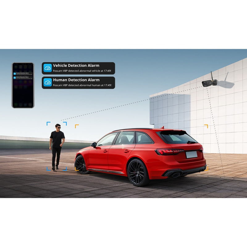 Load image into Gallery viewer, Foscam v8p, 4k 8mp dual-band wifi beveiligingscamera (zwart, met geluid- en lichtalarm)
