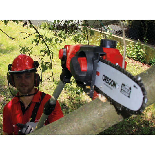 Einhell accu tuin-multitool ge-hc 18 li t solo stoksnoeizaag (rood, accu en oplader niet inbegrepen)