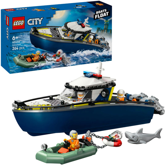 Lego city - achtervolging met politieboot constructiespeelgoed (60456)