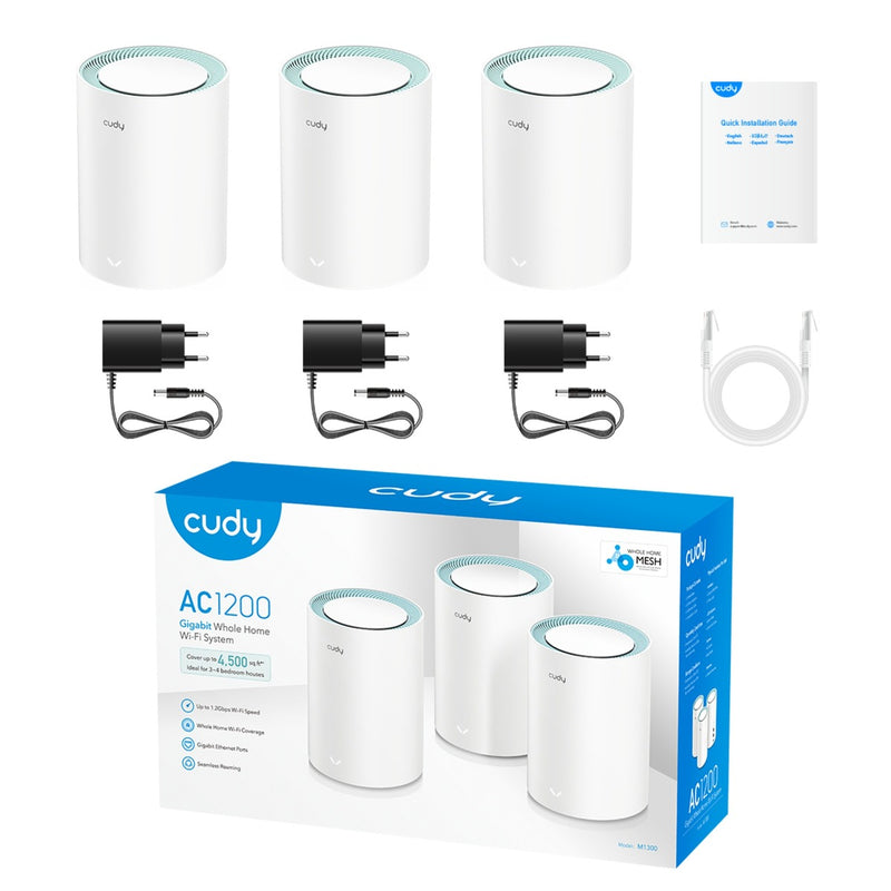 Load image into Gallery viewer, Cudy ac1200 gigabit mesh wi-fi system (3-pack) mesh router (wit)
