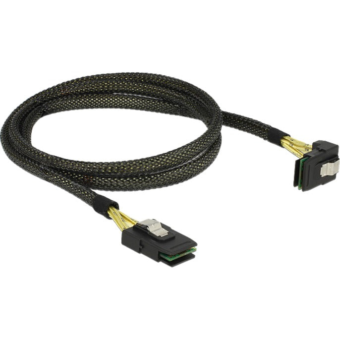 Load image into Gallery viewer, Delock mini sas sff-8087 > mini sas sff-8087 angled , 1m kabel (zwart, 83642)
