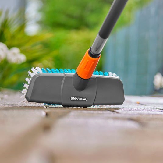 Gardena cleansystem steelborstel hard wasborstel (grijs turquoise, 18816-20, werkbreedte 27cm)