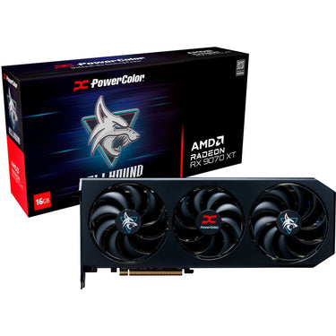 Powercolor radeon rx 9070 xt hellhound 16gb oc grafische kaart (zwart, rdna4, gddr6, 3x displayport, 1x hdmi)