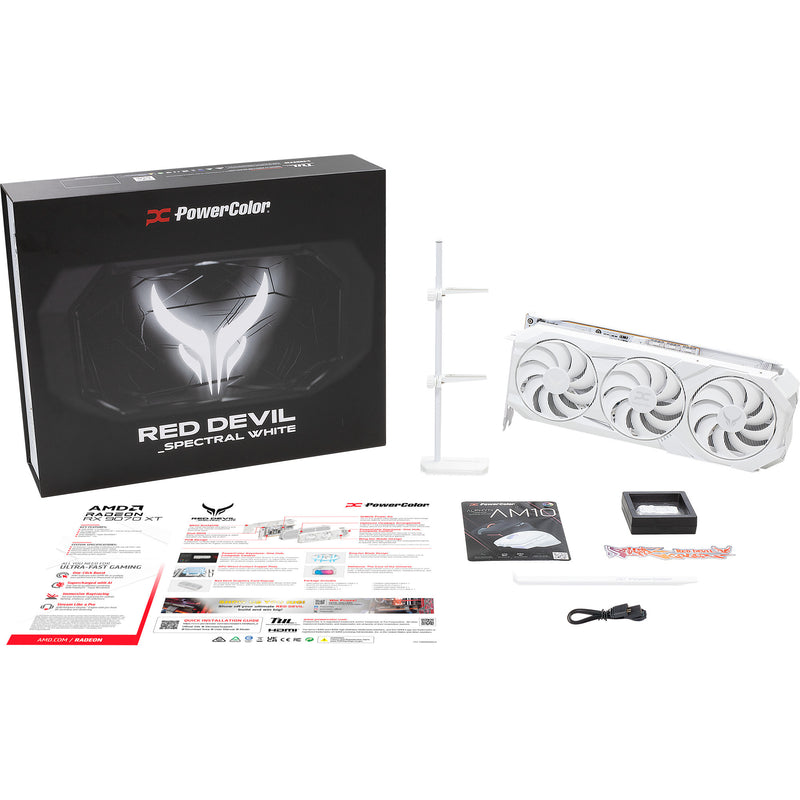 Load image into Gallery viewer, Powercolor radeon rx 9070 xt red devil spectral white 16gb gddr6 grafische kaart (wit, rdna4, gddr6, 3x displayport, 1x hdmi)
