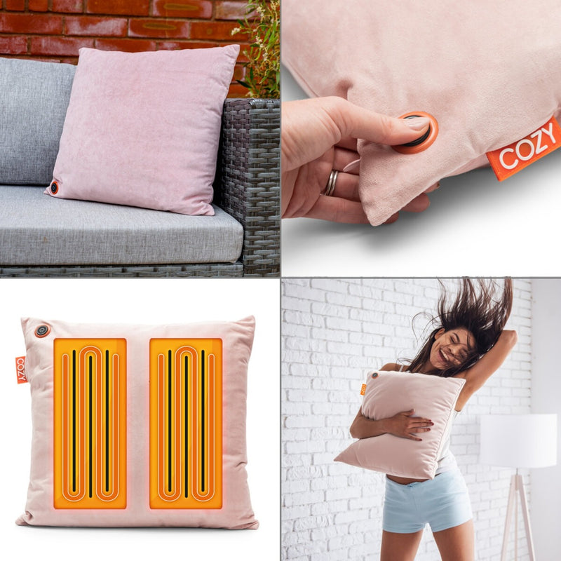 Load image into Gallery viewer, Cozy una velvet 45 x 45 cm draadloos warmtekussen (lichtroze, powerbank 5000 mah)
