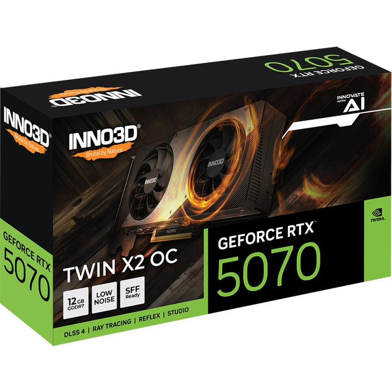 Load image into Gallery viewer, Inno3d geforce rtx 5070 twin x2 oc grafische kaart (zwart, dlss 4, 3x displayport, 1x hdmi 2.1)
