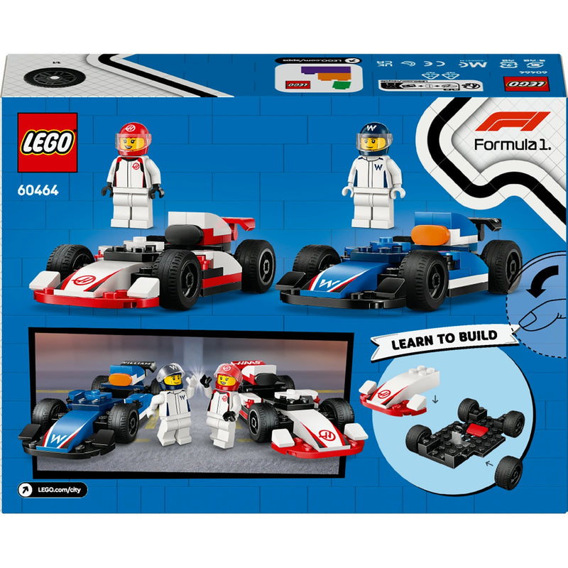 Load image into Gallery viewer, Lego city 60464 f1 williams racing en haas f1 racewagens
