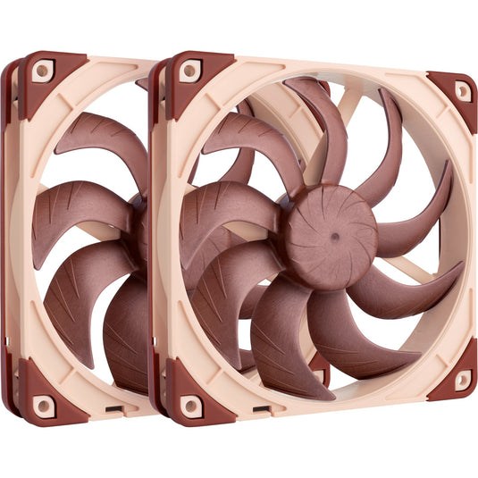 Noctua nf-a14x25 g2 pwm sx2-pp case fans (bruin beige, 2 stuks, 140 x 140 x 25 mm)