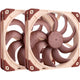 Noctua nf-a14x25 g2 pwm sx2-pp case fans (bruin beige, 2 stuks, 140 x 140 x 25 mm)