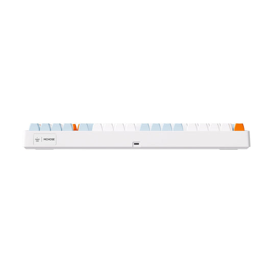 Mchose g98 pro orange blue snow tiger wireless tri-mode custom mechanical rgb gaming toetsenbord (blauw, us lay-out (qwerty), ttc snow tiger, rgb, hot swap, double-shot pbt, draadloos | bluetooth | usb-c)
