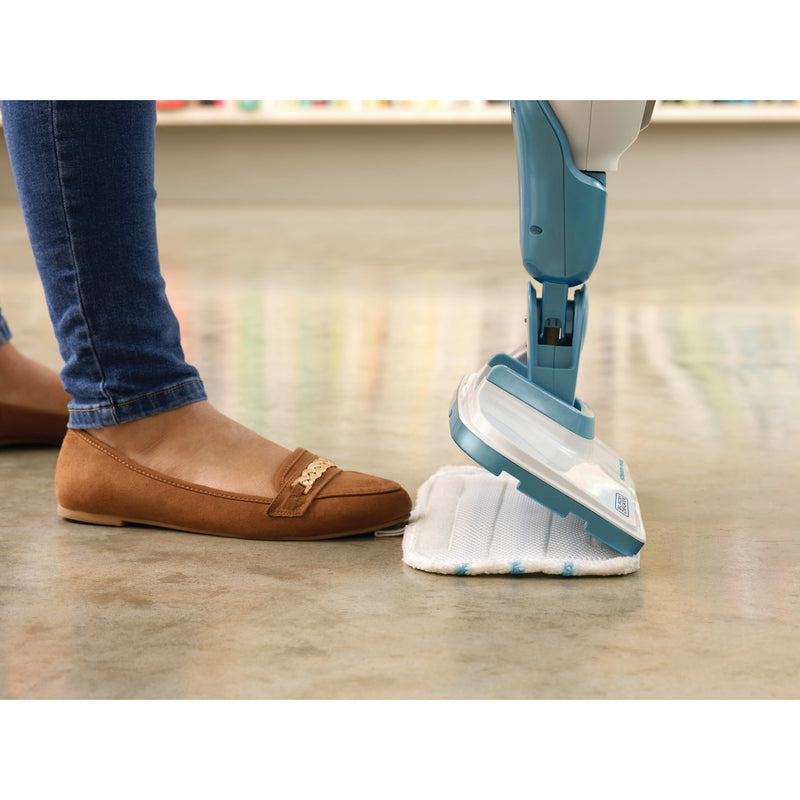 Load image into Gallery viewer, Black+decker fsmh1321 1600w steam-mop met 6 accessoires stoomreiniger (wit blauwgrijs)

