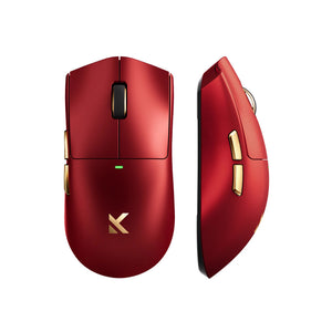 Mchose k7 ultra lightweight wireless gaming mouse (rood goud, rgb, usb 2.4 ghz, 42.000 dpi)