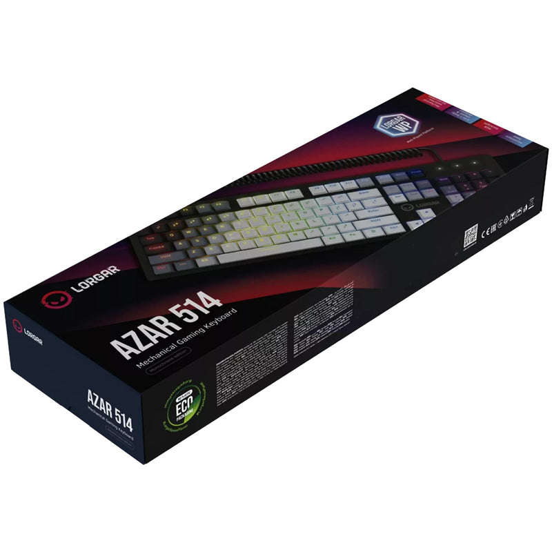 Load image into Gallery viewer, Lorgar azar 514 rgb mechanisch gaming toetsenbord (wit, us lay-out (qwerty), logar dream, 100%, rgb)
