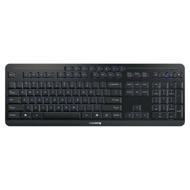 Cherry stream keyboard ultimate (zwart, us lay-out (qwerty), sx-schaartechnologie, 100%, white leds, abs, 2.4 ghz bluetooth usb)