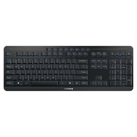 Cherry stream keyboard ultimate (zwart, us lay-out (qwerty), sx-schaartechnologie, 100%, white leds, abs, 2.4 ghz bluetooth usb)