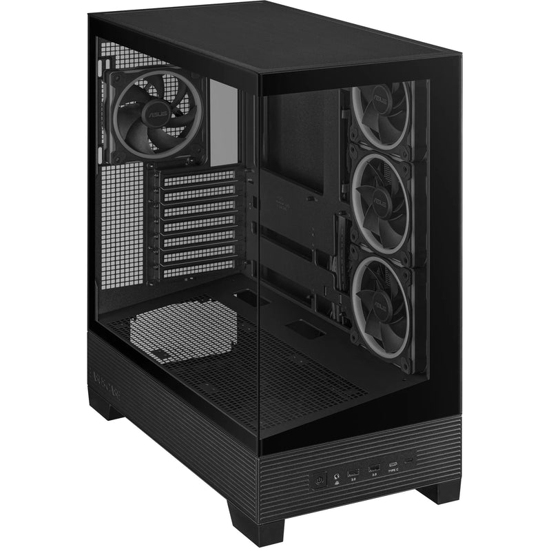 Load image into Gallery viewer, Asus a31 plus midi tower behuizing (zwart | 2x usb-a | 2x usb-c | tempered glass)
