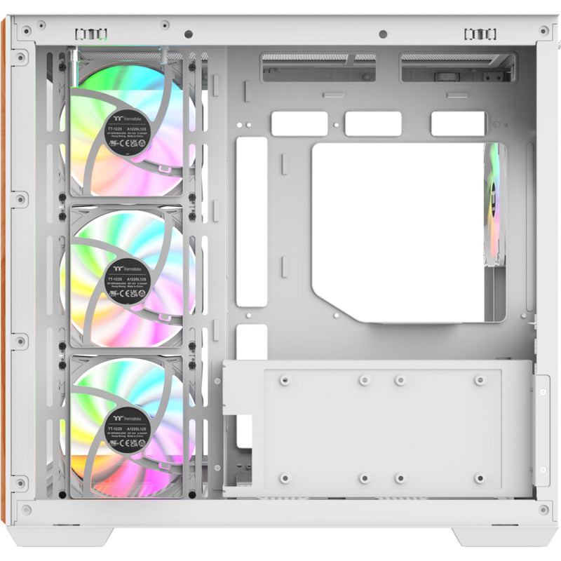 Load image into Gallery viewer, Thermaltake view 380 ws argb snow midi tower behuizing (wit houtkleur | 2x usb-a | 1x usb-c | rgb | tempered glass)
