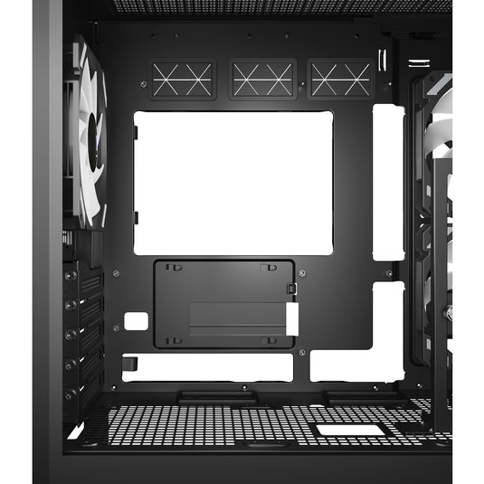 Sharkoon elite shark cm100 midi tower behuizing (zwart | 2x usb-a | 1x usb-c | rgb | tempered glass)