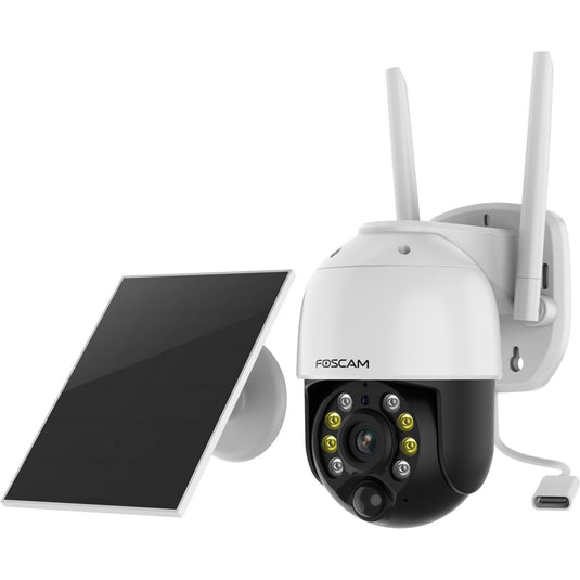 Foscam b4, 100% draadloze 2k 4mp pan tilt batterijcamera (wit)