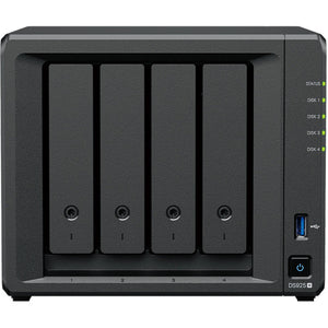 Synology diskstation ds925+ nas (zwart, 2x 2.5gb-lan, 2x usb-a)