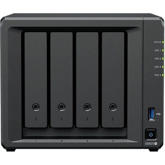 Synology diskstation ds925+ nas (zwart, 2x 2.5gb-lan, 2x usb-a)