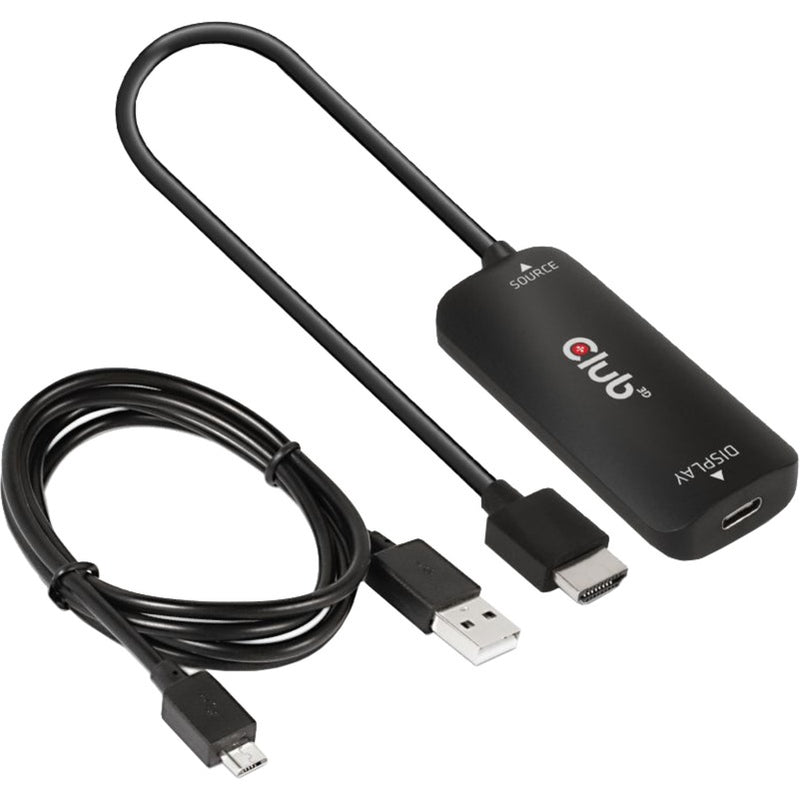 ギャラリービューアに画像をロードする, Club 3d hdmi + micro-usb naar usb-c adapter (zwart)
