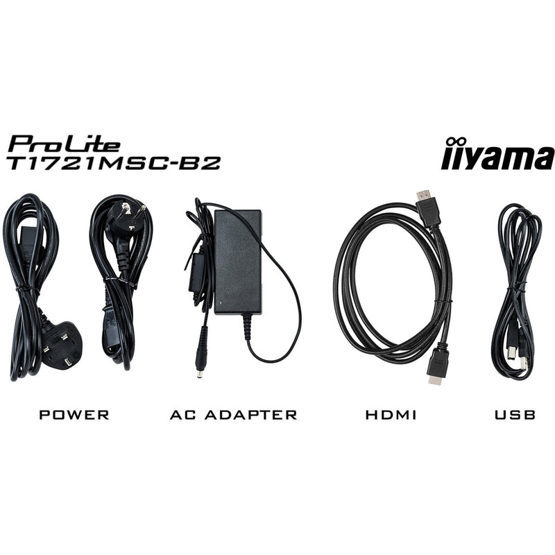 Load image into Gallery viewer, Iiyama prolite t1721msc-b2 17 touchscreen monitor (zwart, hdmi, vga, usb-a)
