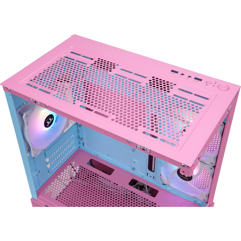 Afbeelding laden in galerijviewer, Thermaltake view 170 tg argb mini tower behuizing (roze | 2x usb-a | rgb | tempered glass)
