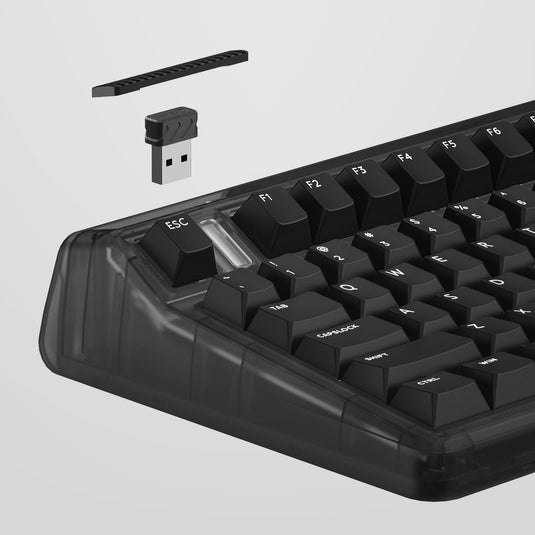Iqunix og80 dark side wireless mechanical keyboard (zwart, us lay-out (qwerty), cherry mx blue, 80% (tkl), rgb leds, hot-swappable, pbt, 2.4ghz | bluetooth 5.1 | usb-c)