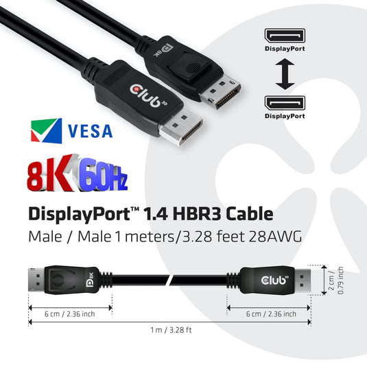 Club 3D DisplayPort 1.4 DisplayPort 1.4 male-male
