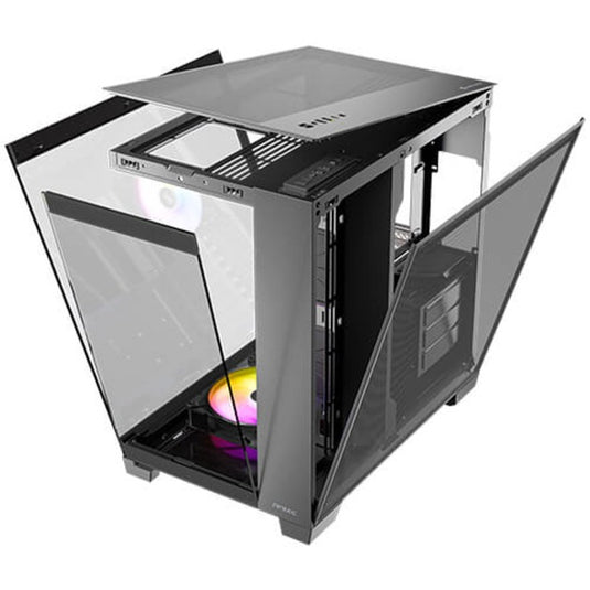 Antec c8 argb midi tower behuizing (zwart | 2x usb-a | 1x usb-c | tempered glass)